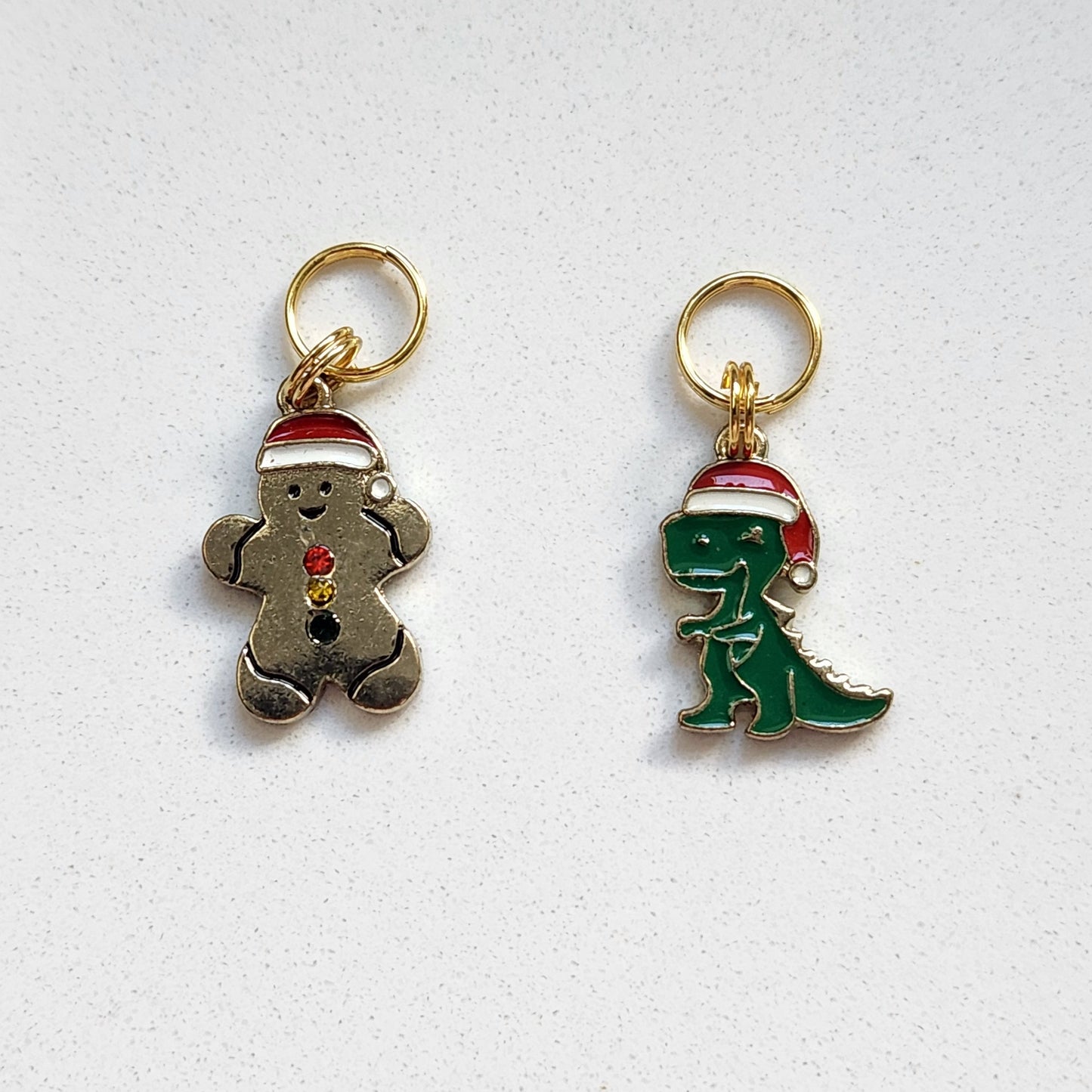 Gingerbread Man & Dinosaur Charms