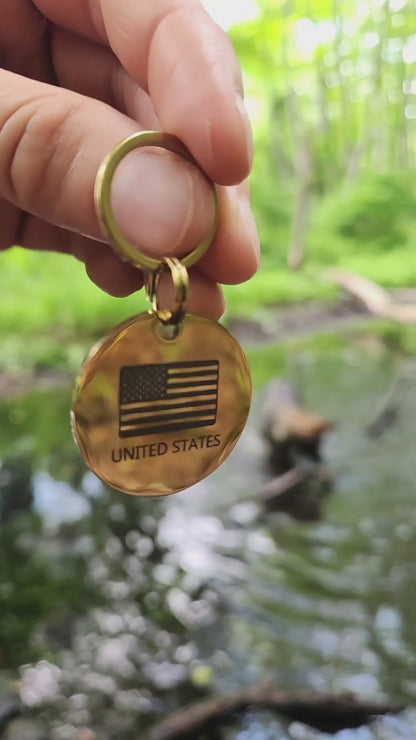 USA Flag Pet ID Tag