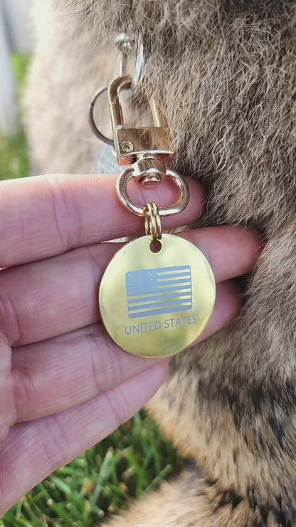 USA Flag Pet ID Tag